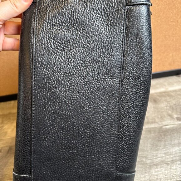 VALENTINO Charmont Black Pebbled Leather Tote with Wear - Picture 13 of 16